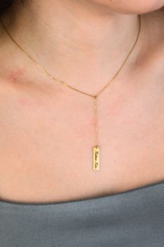 Romantyczny złoty naszyjnik krawatka z grawerem „Kocham Kuba”, wykonany ze złota 585. Delikatny, elegancki i pełen uczuć. Oryginalne opakowanie i 2-letnia gwarancja. Idealny prezent (2).jpg